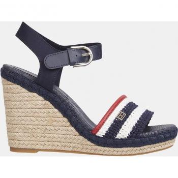Tommy Hilfiger Damen‑Crochet-High-Wedge-Sandalette, verstellbare Schnallenfunktion