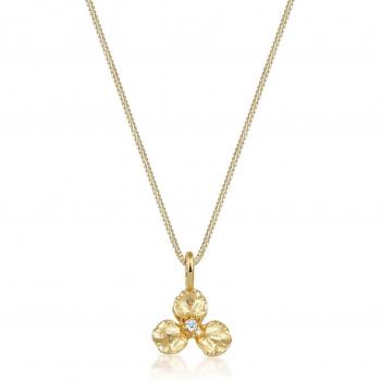 Elli Halskette Blume mit Diamant 0.015 ct