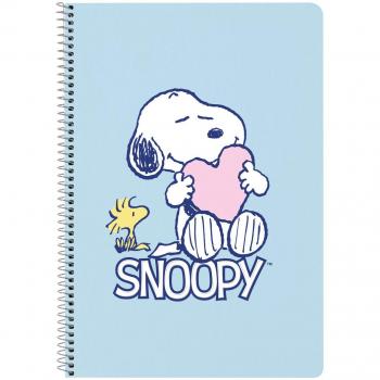 Quaderno Blu Snoopy Amore Quadrati A4 80 Schede