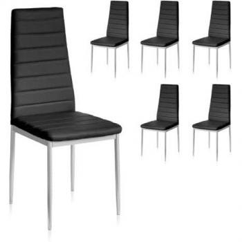 Sedia Sala da Pranzo Ecopelle Nera