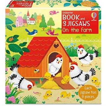 Usborne Book and 3 Jigsaws: On the Farm