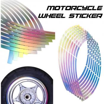 16 Stck Reflektierende Felgenaufkleber für Motorräder und Autos 10-18 Zoll PVC