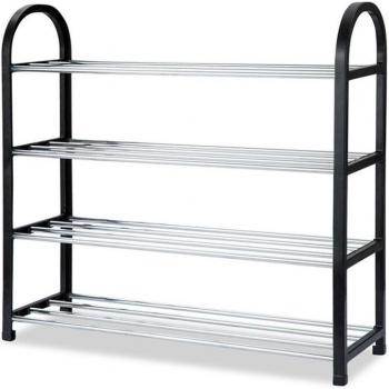 Quad-Level Shoe Hanger with Metal Frame