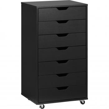 Bureau Compact 7 Tiroirs, Meuble à Roulettes – Stockage Lettres