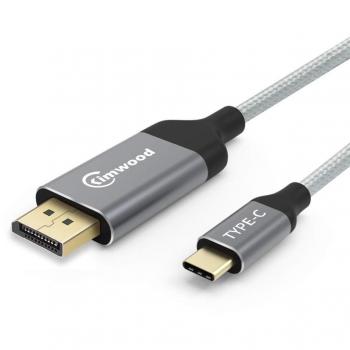 USB C auf DisplayPort Kabel, Kimwood 4K@60Hz Typ C auf DP Kabel (Thunderbolt 3 kompatibel)