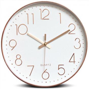 Horloge Murale Élégante 12” Quartz & Silence