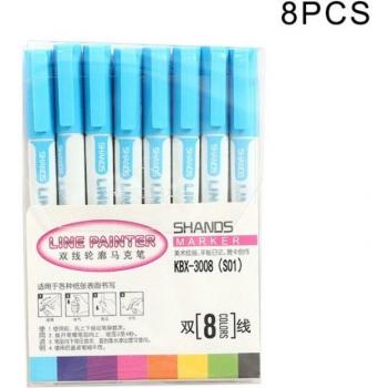 8 stylos marqueurs de couleur à double pointe