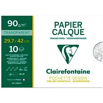 Papier Calque A3 29,7 x 42 cm 10 feuilles 90g Clairefontaine