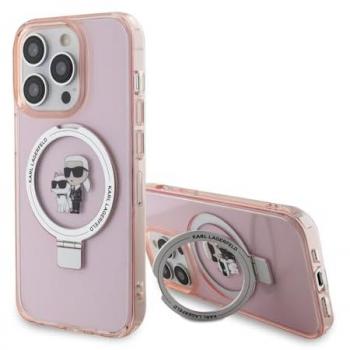 Karl & Choupette Custodia Rosa per iPhone 15 Pro Max 6,7 con Anello di Supporto