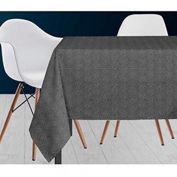Nappe Soleil d'Ocre Paon, polyester, gris, dimensions 180 x 180 cm