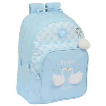 Mochila Doble con Cantoneras Adaptable Carro Glowlab Cisnes 15x32x42 cm
