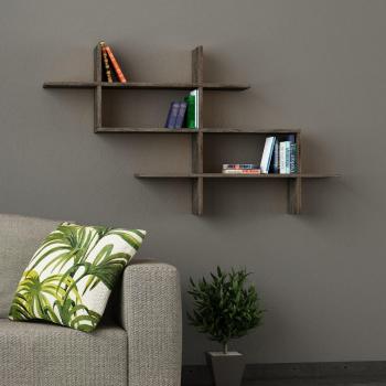 Étagère Murale 3 Niveaux Halic Café Foncé 150cm