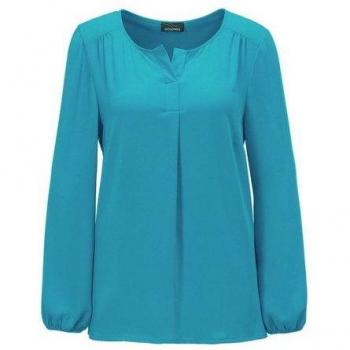 T-shirt turquoise à encolure féminine