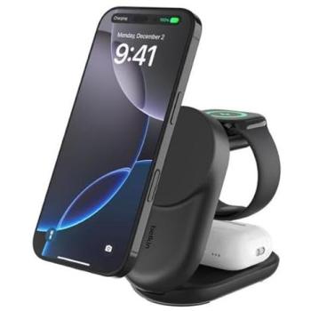 Belkin UltraCharge 3-en-1 – Support magnétique pliable,