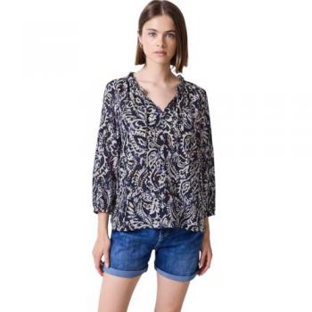 Blouse Femme Street One Studio : Motifs, Volants, Bleu, T44