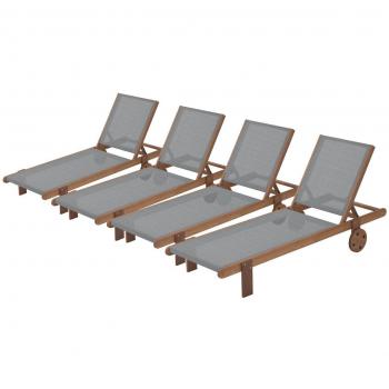 Bain Soleil Bois Exotique Saïgon – Maple Gris avec Dossier Inclinable, Lot 4