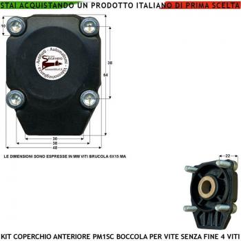 Securvera Tappo Antifrizione Anteriore Boccola Metallo 4 Viti Brugola 6x15 – Ricambio Motori Elettrici per Cancello Automatico Battente