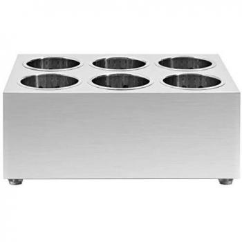 VidaXL Utensil Holder 6 Sections Square Stainless Steel