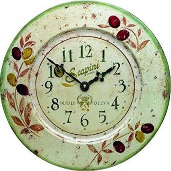 Roger Lascelles Elegante TIN/OLIVES Wanduhr