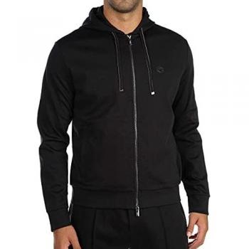 Emporio Armani Zippered Sweatshirt Black Male Size 2XL