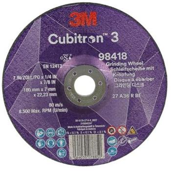 Cubitrone 3M Disco Abrasivo D180xS7mm a Gomito con Foro Ø 22,23 mm (10pz)