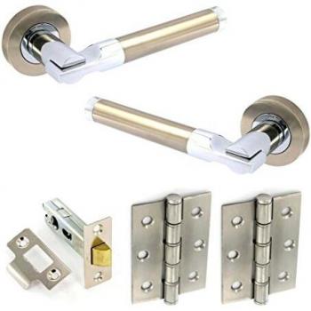 ShieldGuard Artisanal Latch Set with Hinges (SN/CP)