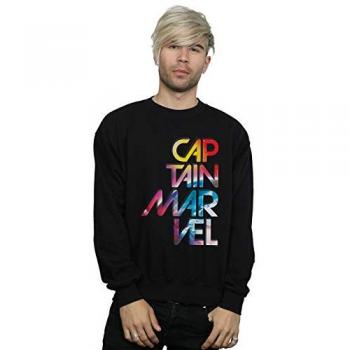 Felpa Captain Marvel Uomo Testo Galattico Marvel