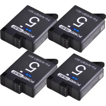 Batterie Noire PowerTrust GoPro Hero 7/6/5 + Chargeur Triplet