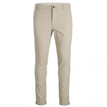 Pantalon chino Slim Fit Gris Beige Coton Quinn