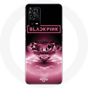 Estuche Maniacase Diamante Negro con Toque Rosa para Oppo A55 4G
