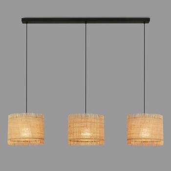 Suspension Borra, 3 lampes, couleur naturelle, paille