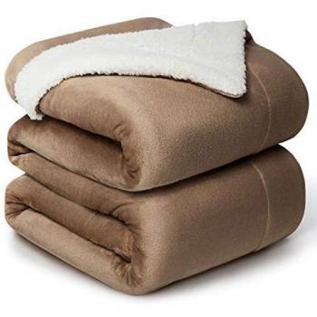 Coperta Pile Microfibra Bedsure Cammello 240x220 cm