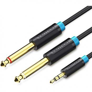 Cavo Connessione AUX 3,5 mm a 2x 6,35 mm, 1,5 m, Nero BACBG