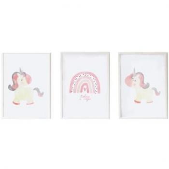 Set de 3 Láminas Arcoíris Unicornio Crochetts