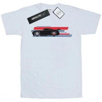 Top Disney women Car Jackson Storm rayures coton blanc coupe boyfriend