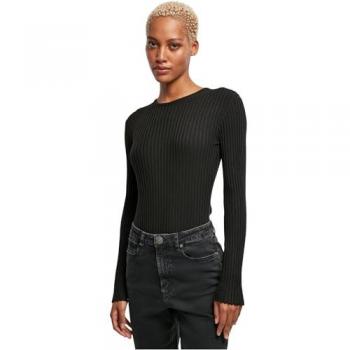 Urban Classics Damen Rippbody mit langen Ärmeln