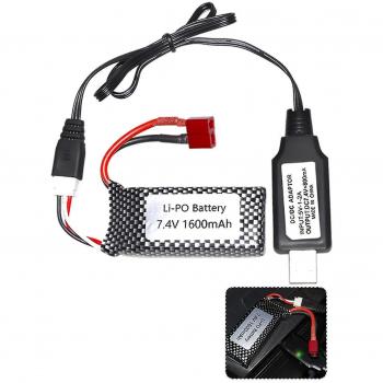 Batterie LiPo 1600mAh 7.4V pour voitures télécommandées
