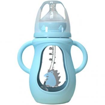 Taza para bebé de vidrio 150ml/240ml con pajita y diseño resistente a caídas