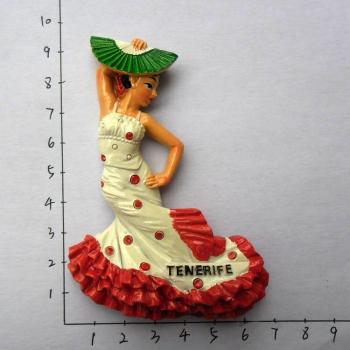 Virgin Mary Statue Magnet with Spanish Dancer