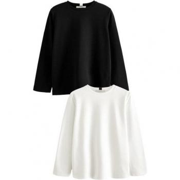 T-shirts manches longues noir et blanc