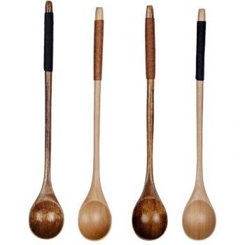 Handcrafted Natural Wood Coffee Spoon – 20 cm Length, 3 cm Handle