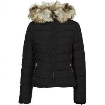 Only ONLNewellan Quilted Hood Daunenjacke in Schwarz, Größe L