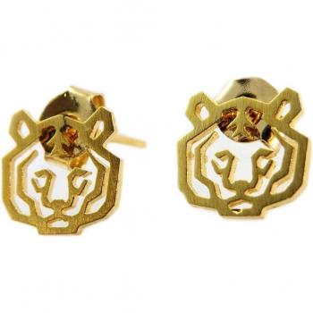 Crafted Gold Tiger Earrings