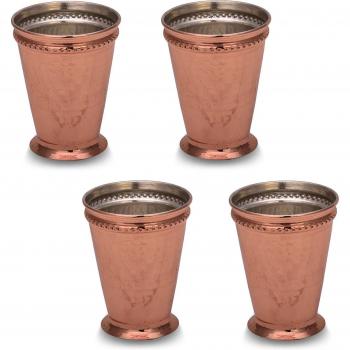 Set di coppe in rame martellato puro 300 ml