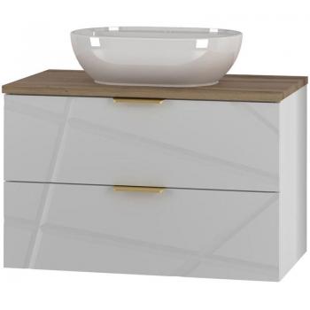 Meuble Vasque Mini Aurora 80 cm Blanc et Bois