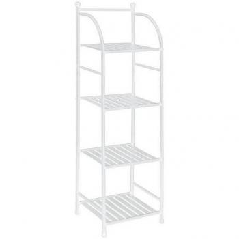 Scaffale multiuso in metallo bianco da 33,5 cm di larghezza, 116 cm di altezza e 27,6 cm di profondità