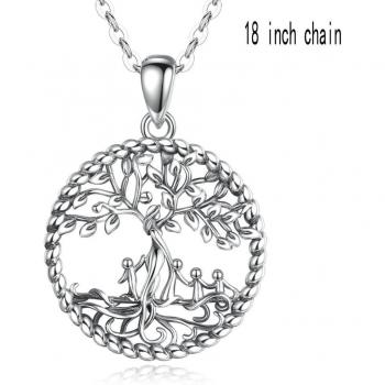 EUDORA Sterling Silver Family Tree Necklace with Baby Pendants D475-4