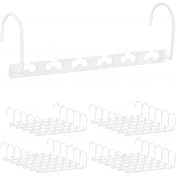 Gancio Appendiabiti Rotante 24 pezzi – Salvaspazio 26 cm in metallo bianco