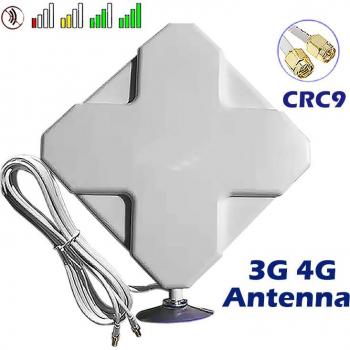 Antena de Alta Ganancia 4G LTE CRC9 Connect 35dBi MIMO Dual con Adhesivo
