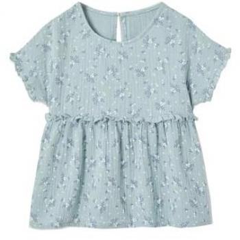 Tunique en gaze de coton pour fille bleu grisé